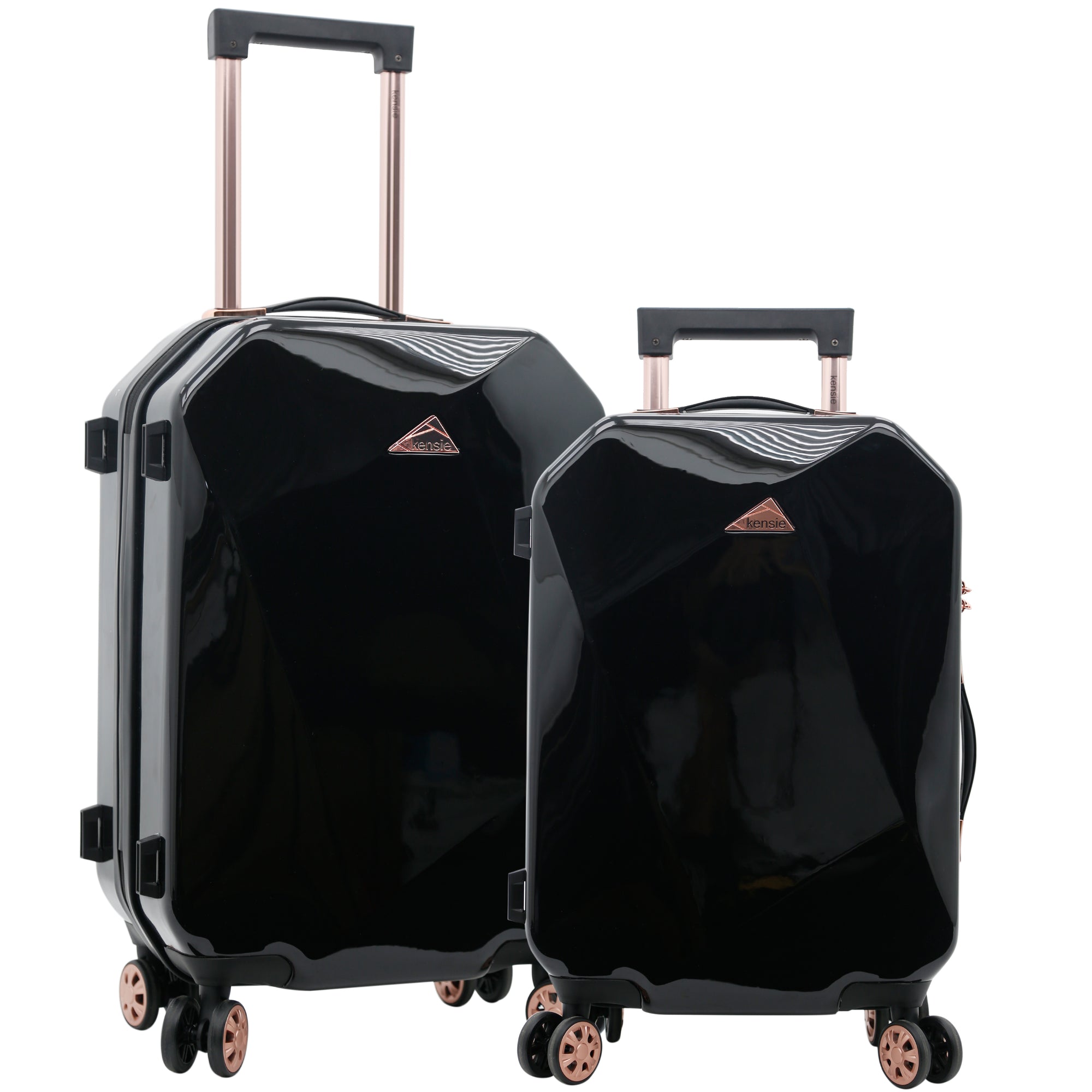 kensie Women's Shiny Diamond Hardside Spinner Luggage, 2 Piece Set (28"/20")