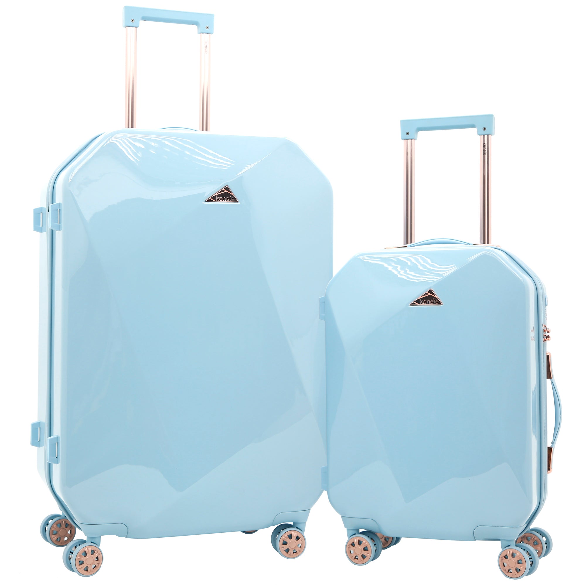 kensie Women's Shiny Diamond Hardside Spinner Luggage, 2 Piece Set (28"/20")