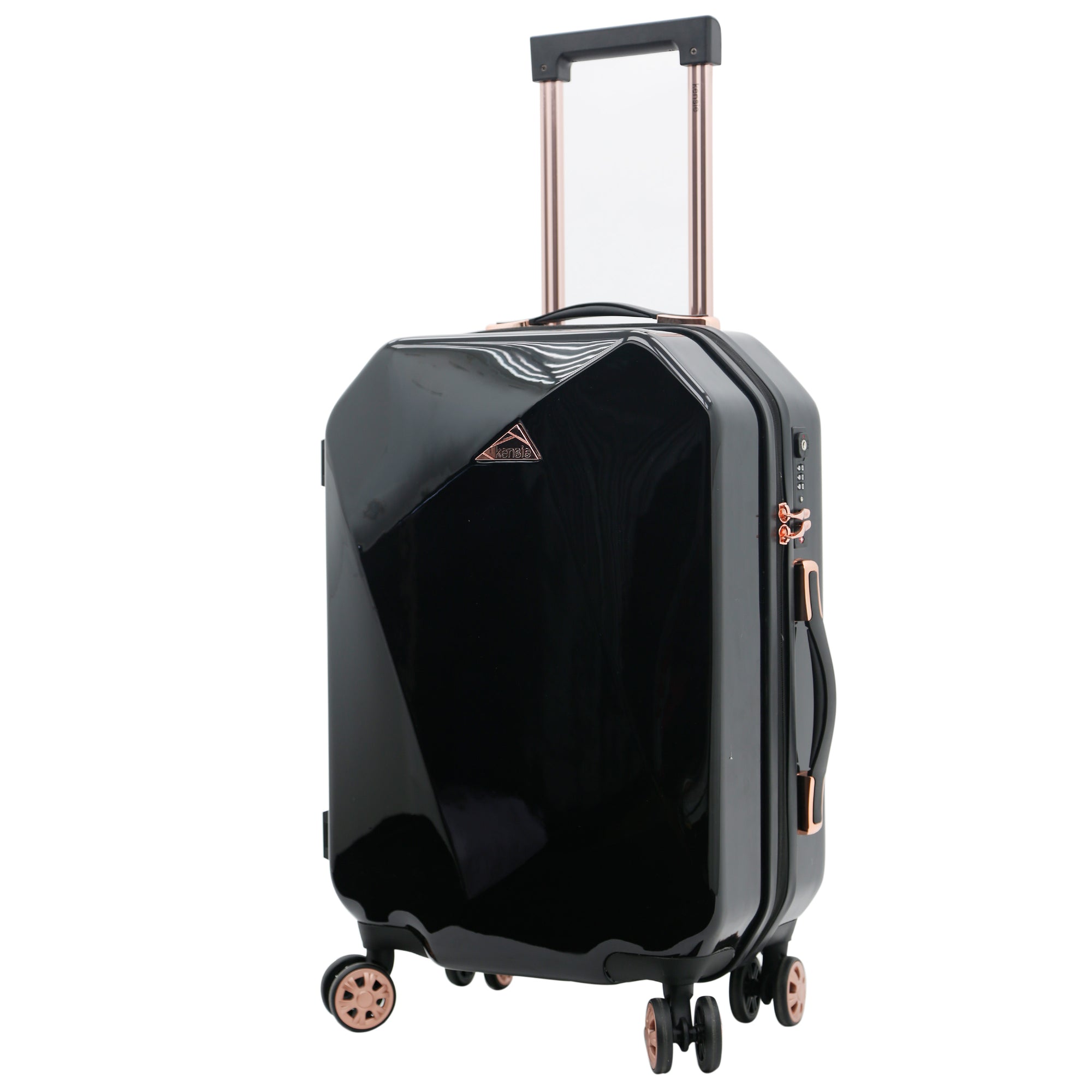 kensie Women's Shiny Diamond Hardside Spinner Luggage, 2 Piece Set (28"/20")