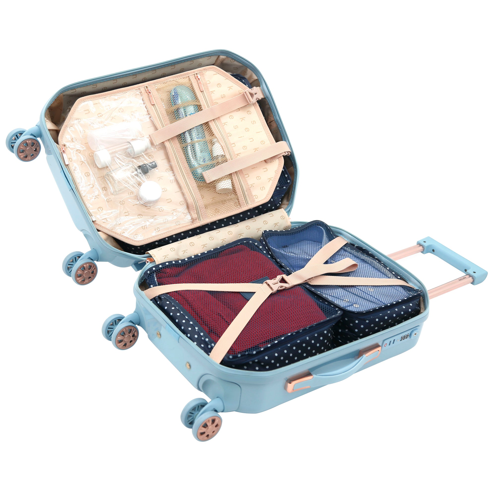 kensie Women's Shiny Diamond Hardside Spinner Luggage, 2 Piece Set (28"/20")
