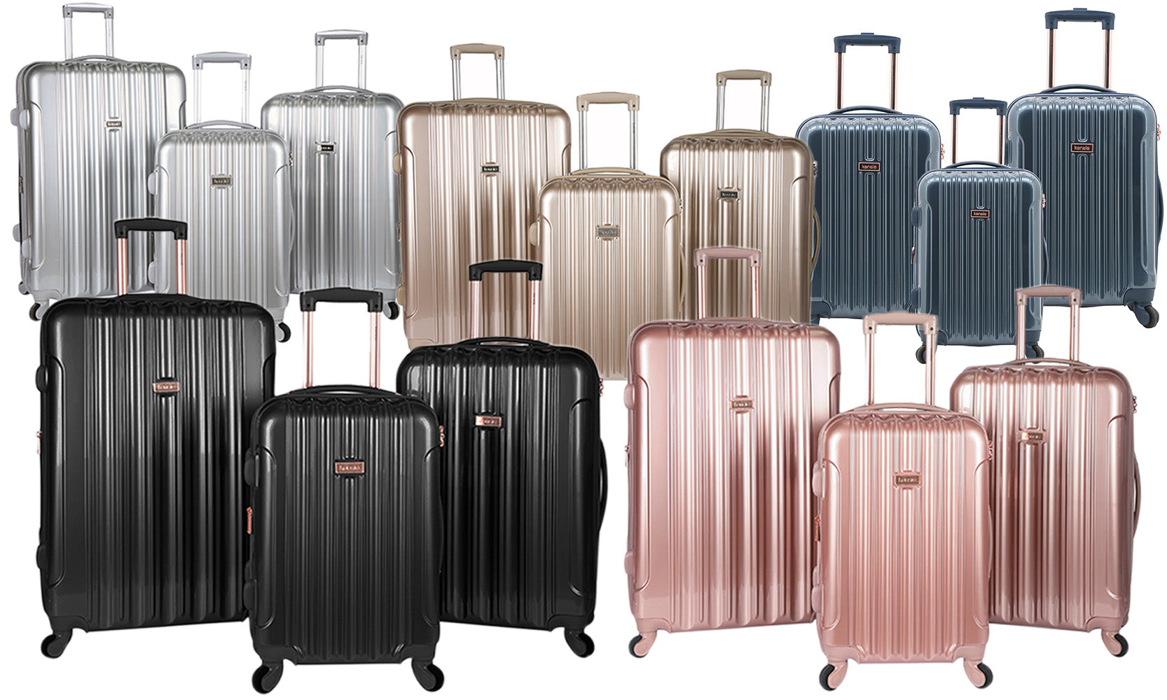 kensie Women's Alma Luggage, 3 Piece Set (28"/24"/20") or 20" Carry-On