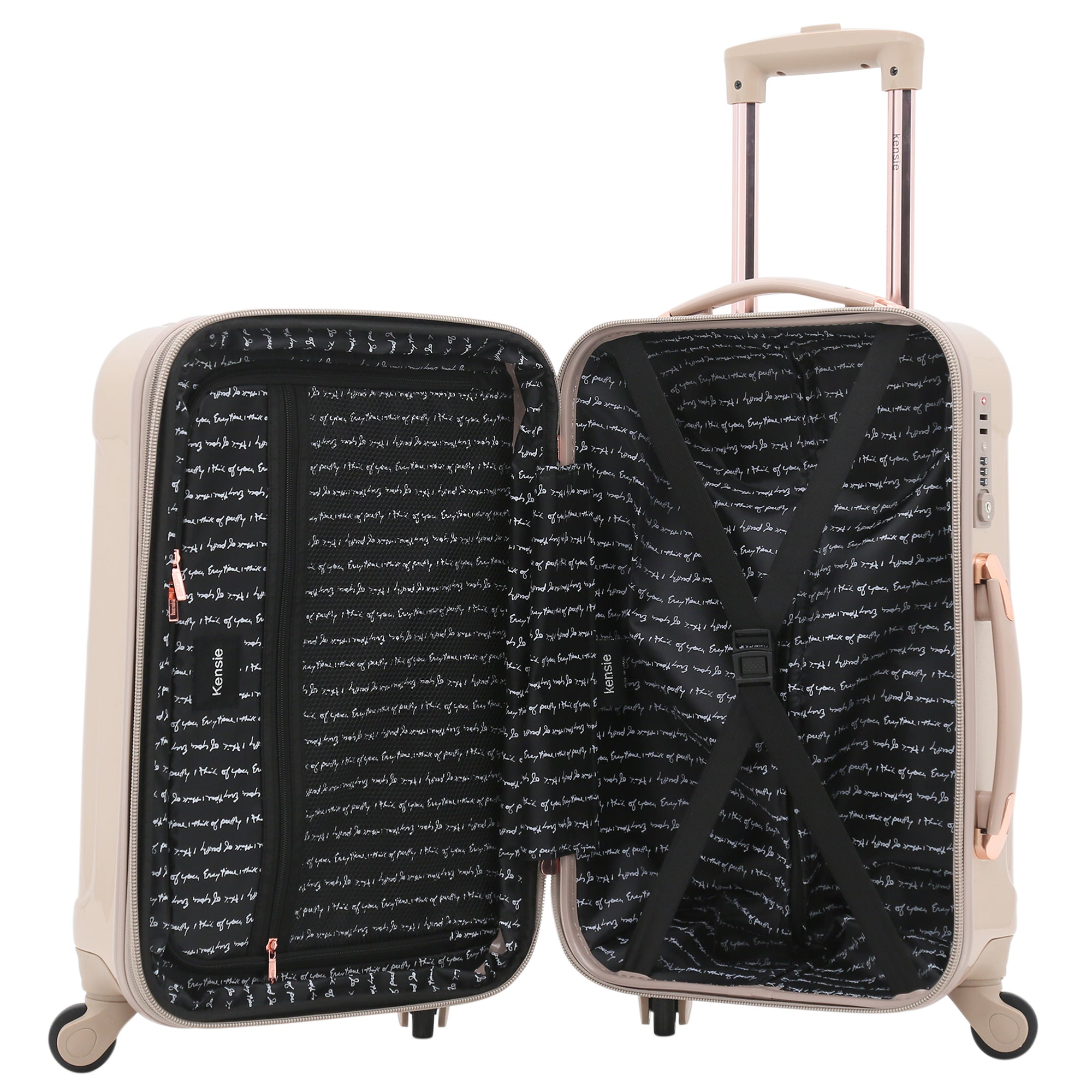 kensie Women's Alma Luggage, 3 Piece Set (28"/24"/20") or 20" Carry-On