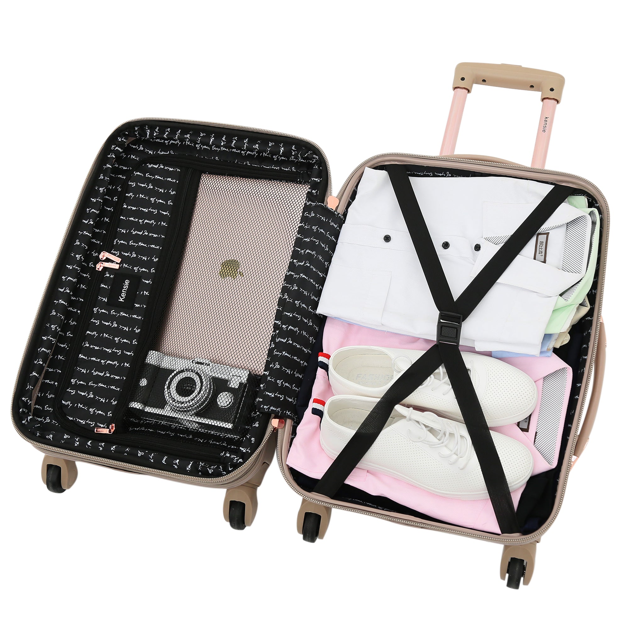 kensie Women's Alma Luggage, 3 Piece Set (28"/24"/20") or 20" Carry-On