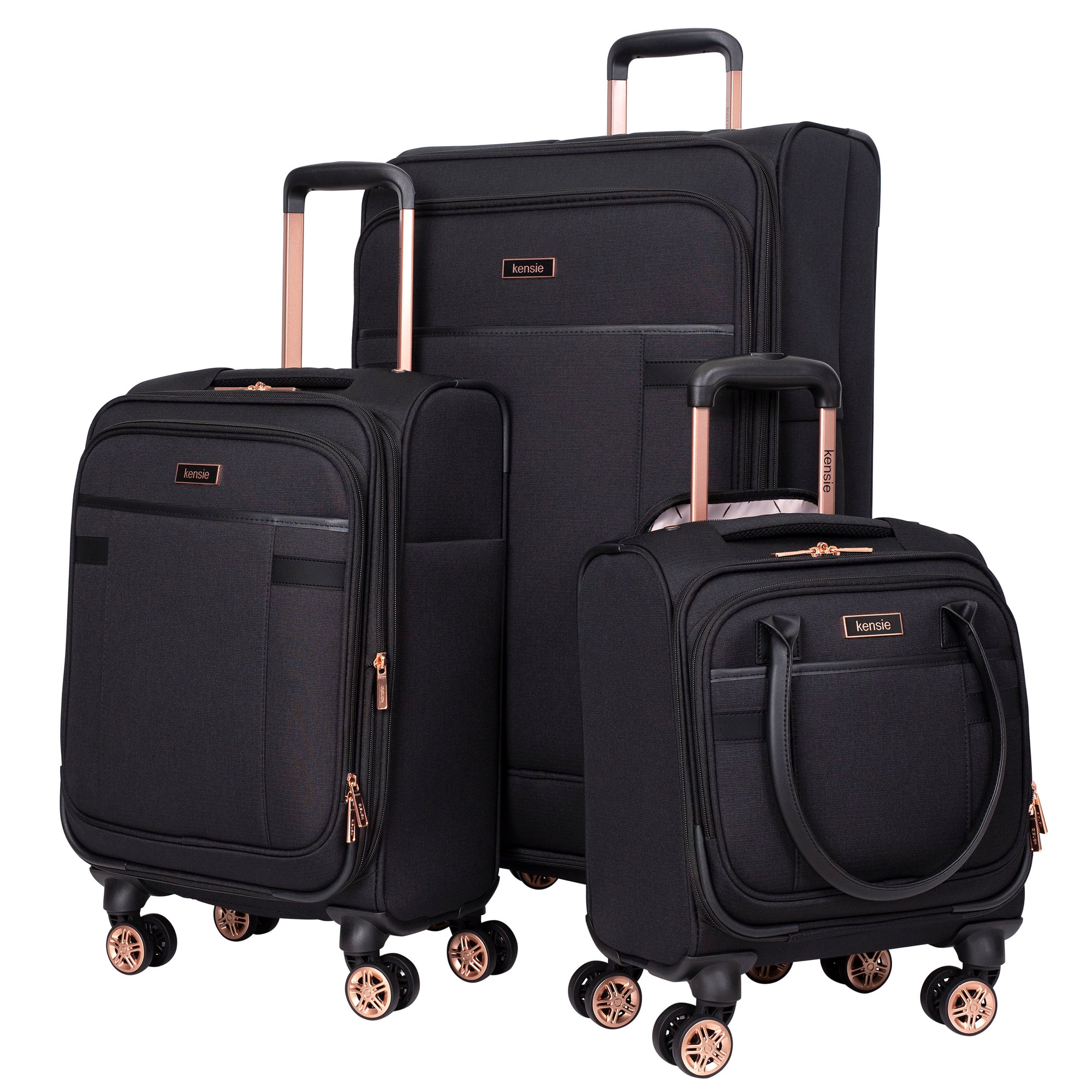 kensie Hudson Softside Spinner Luggage, 3-Piece Set (28"/20"/16")