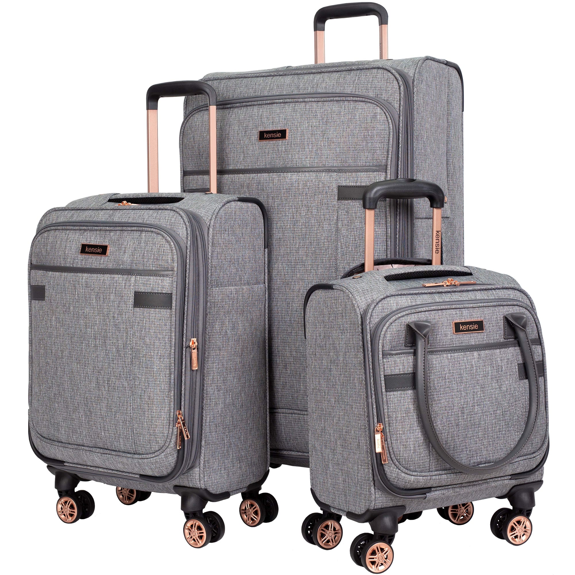 kensie Hudson Softside Spinner Luggage, 3-Piece Set (28"/20"/16")