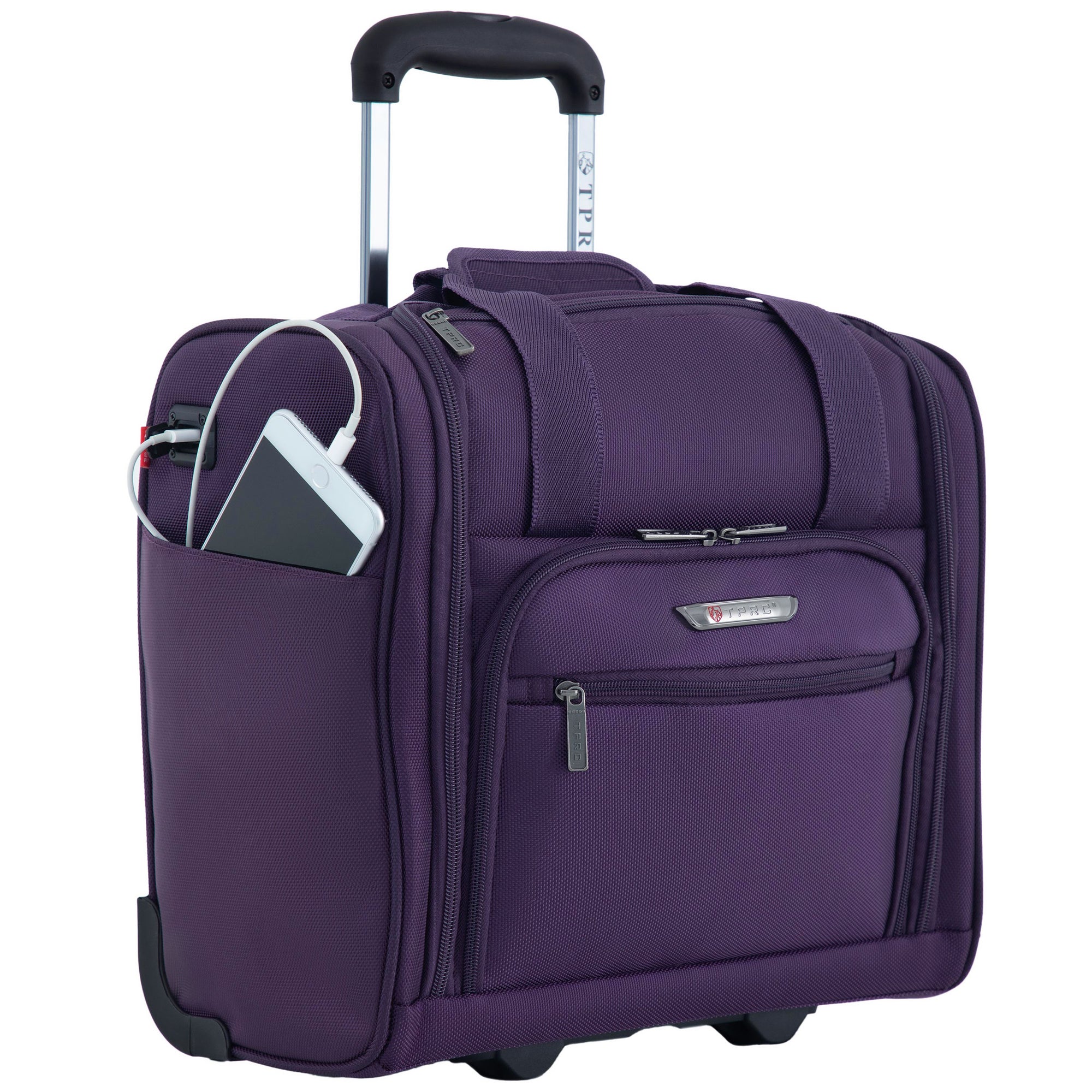TPRC 15" Smart Under Seat Carry-On Luggage with USB Charging Port