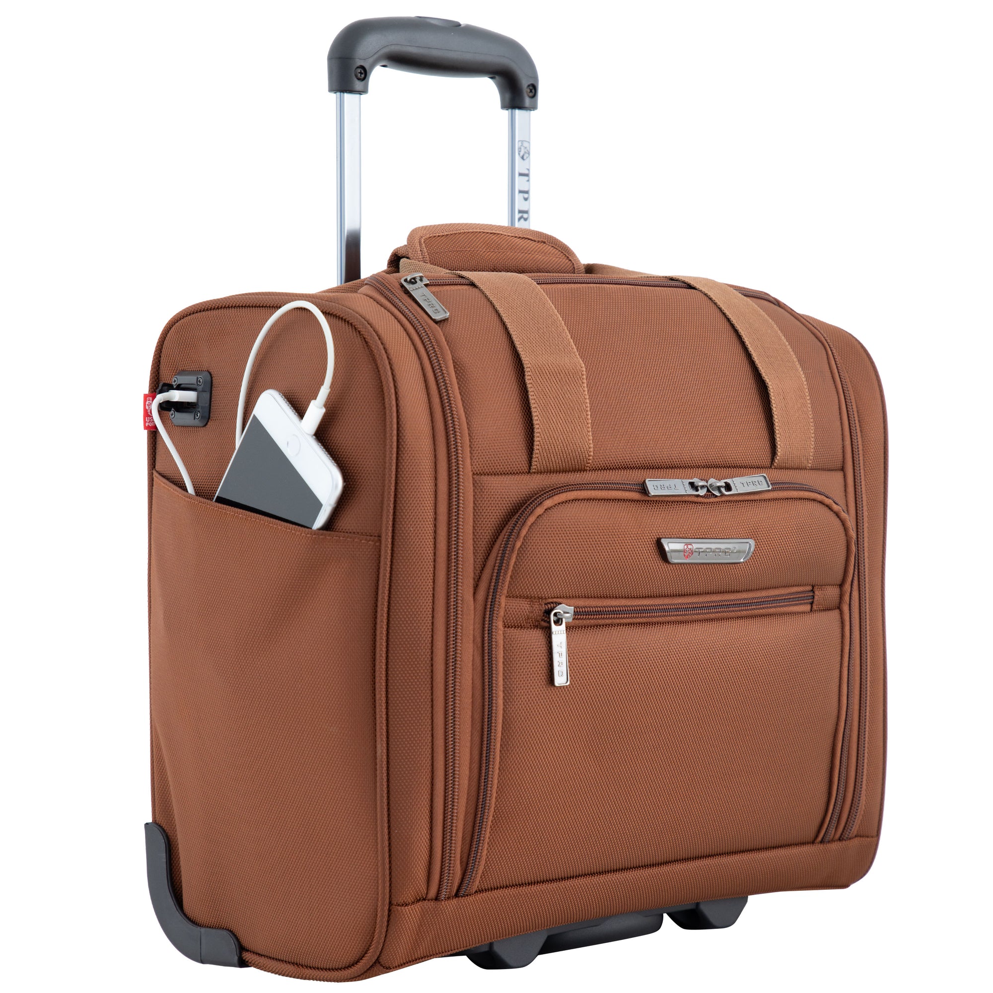 TPRC 15" Smart Under Seat Carry-On Luggage with USB Charging Port