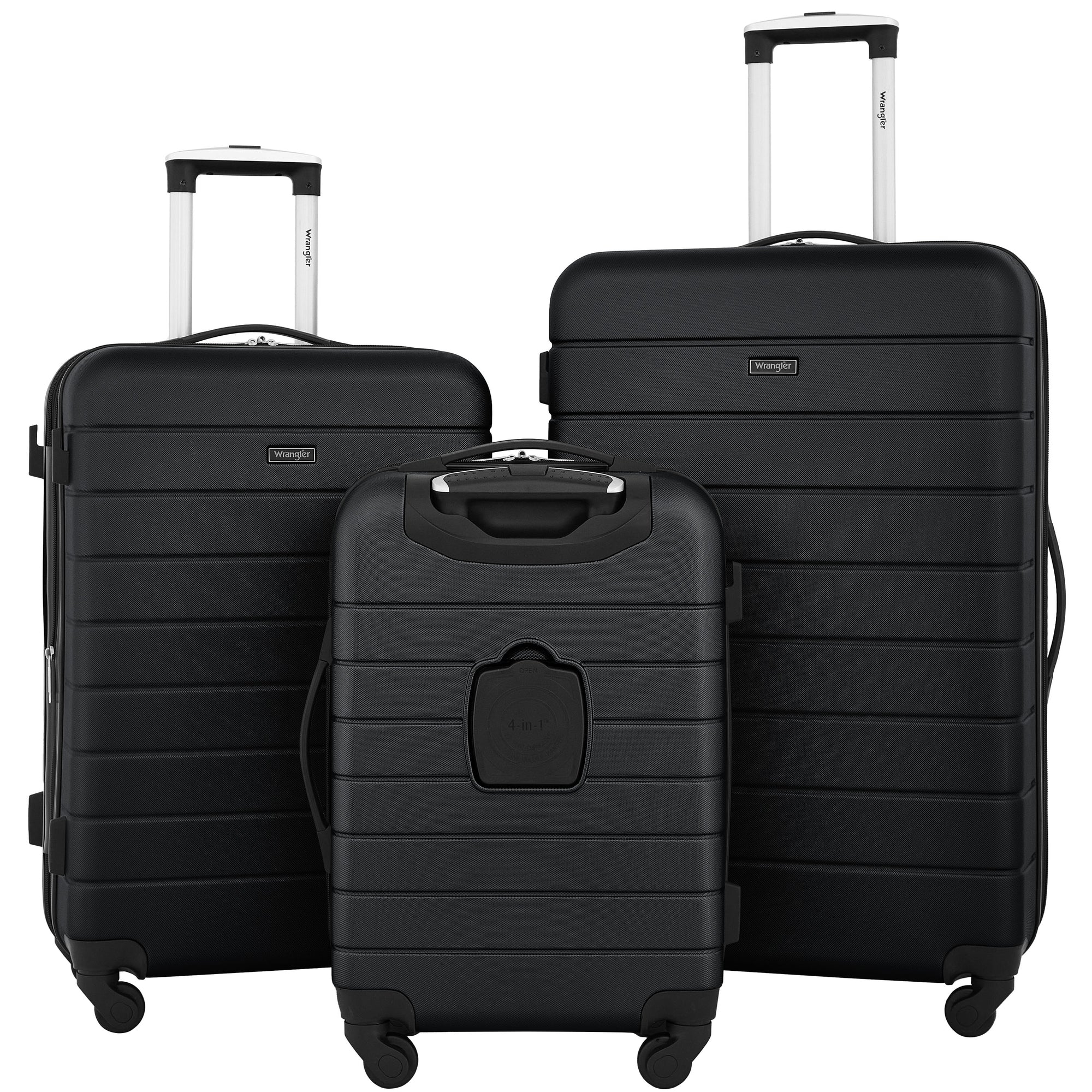 Wrangler Smart Luggage Set with Cup Holder and USB Port