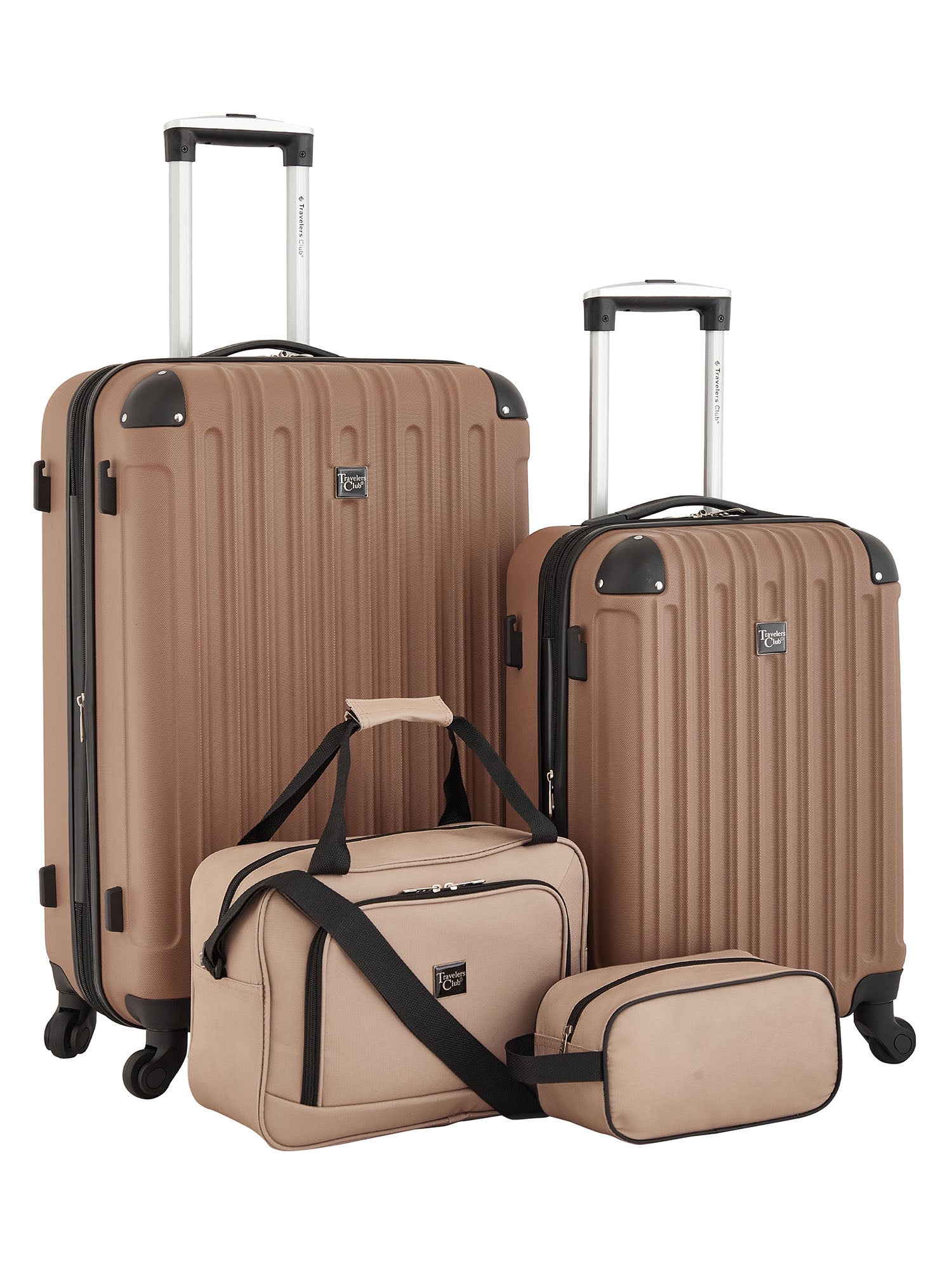 Travelers Club 4-Piece Hard Side Spinner Travel Luggage