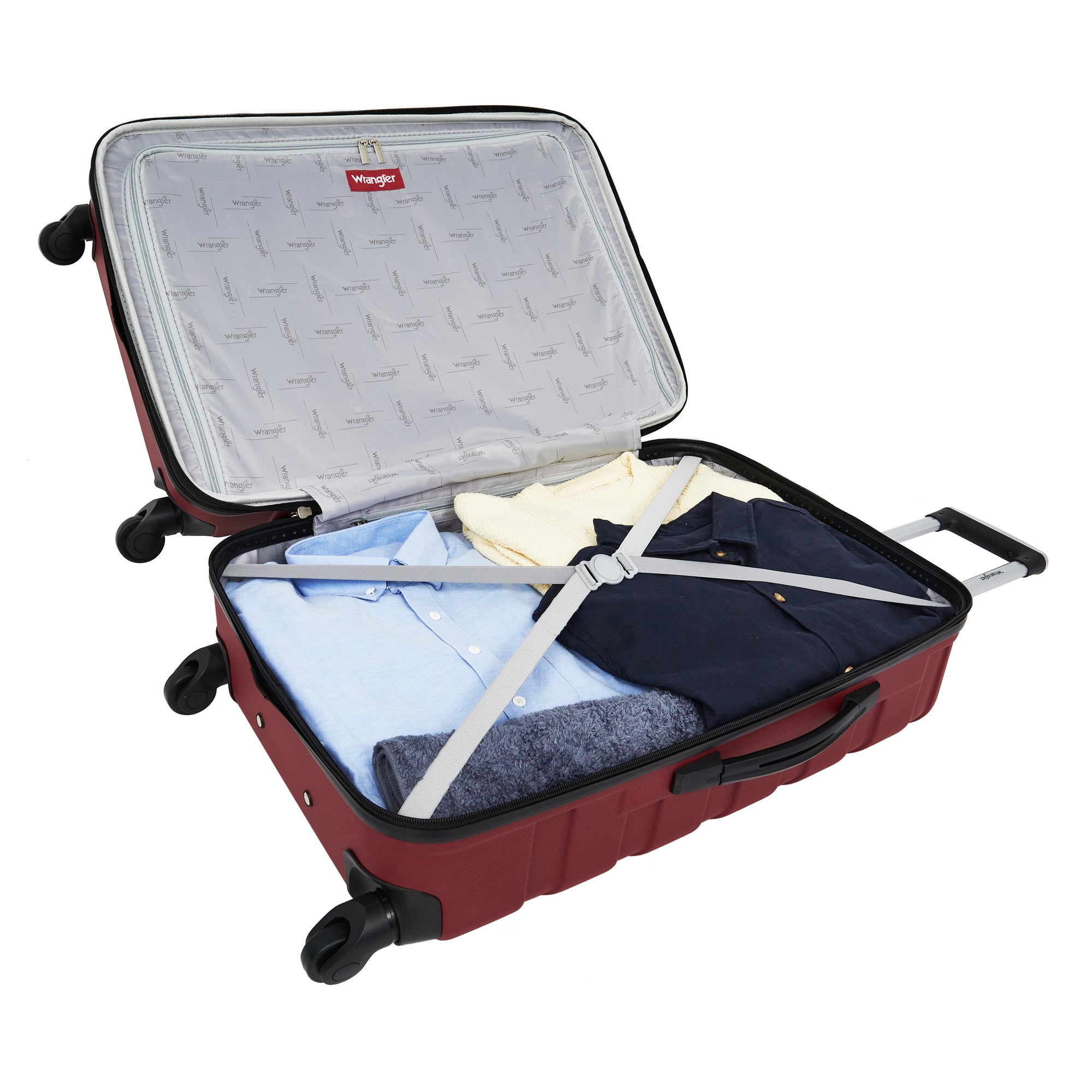 Wrangler Miami Luggage and Packing Cubes 4 Piece Set