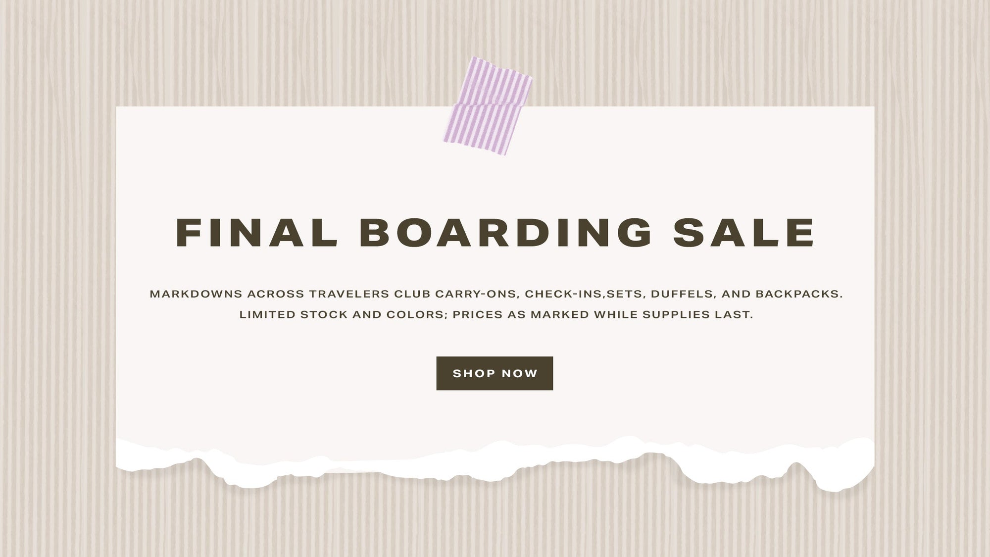 Final Boarding Sale