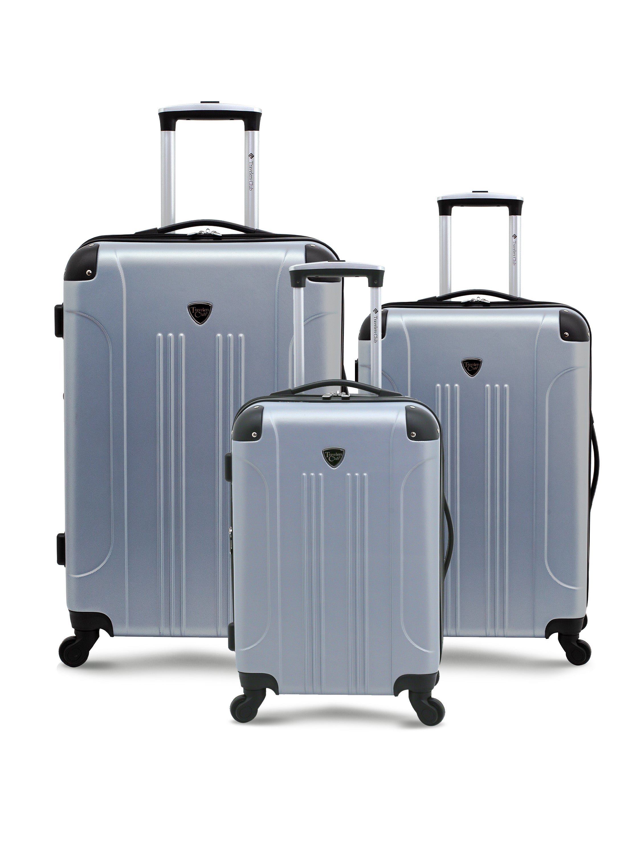 Travelers Club | Chicago Collection | 3PCS EXP. Luggage Set W/ Spinner Wheels