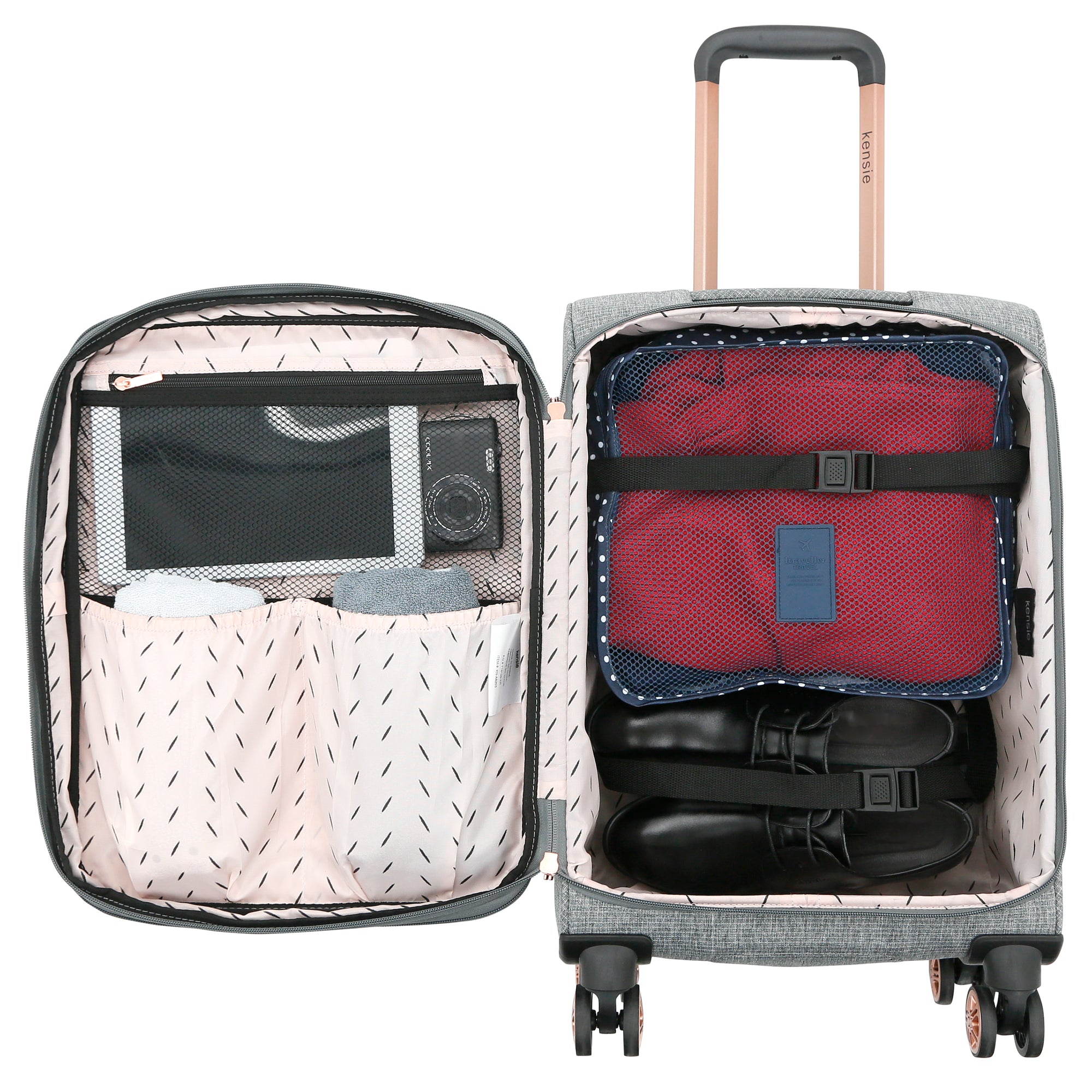 kensie Hudson Softside Spinner Luggage, 3-Piece Set (28&quot;/20&quot;/16&quot;)