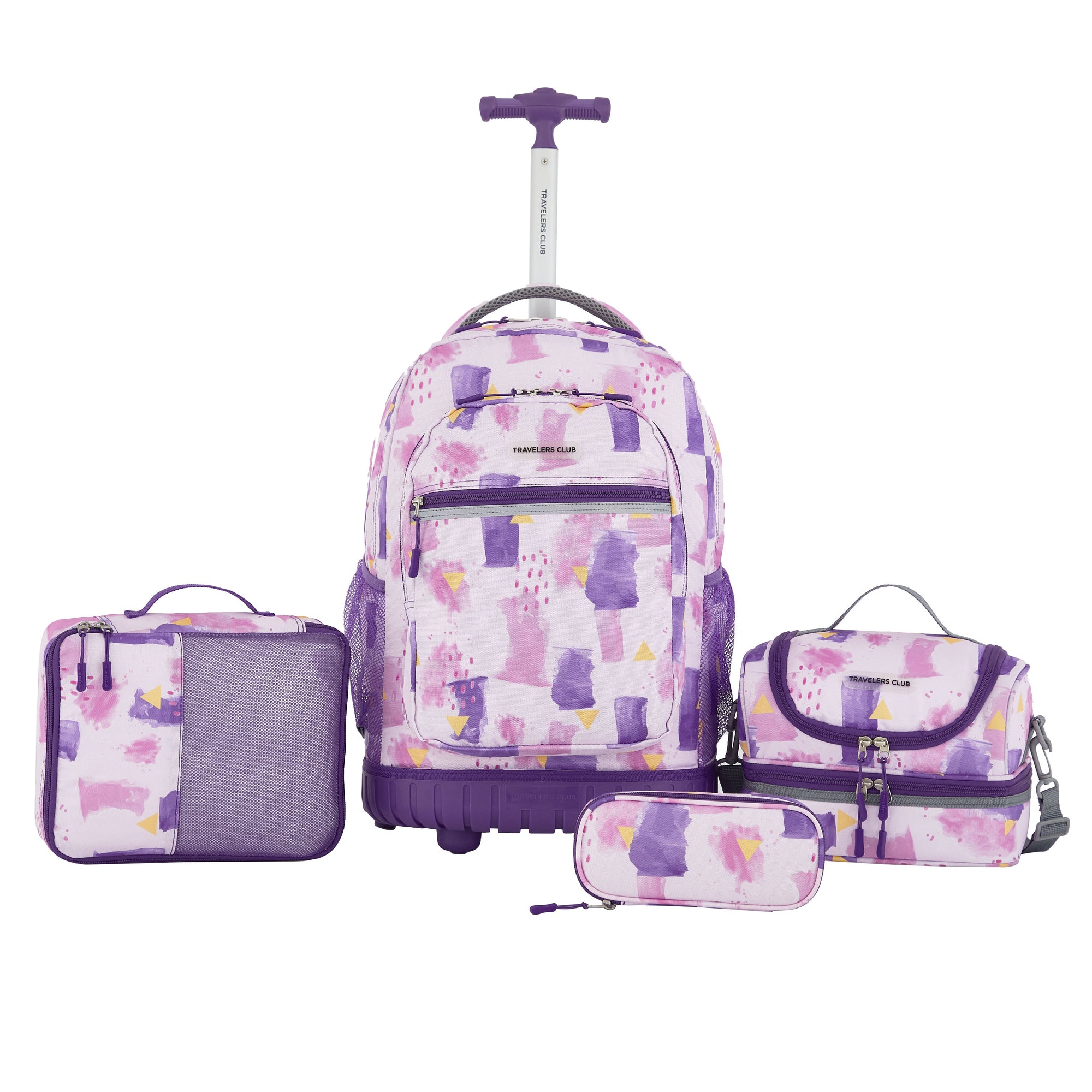 Travelers Club 4 Piece Rolling Backpack and Accessories Set