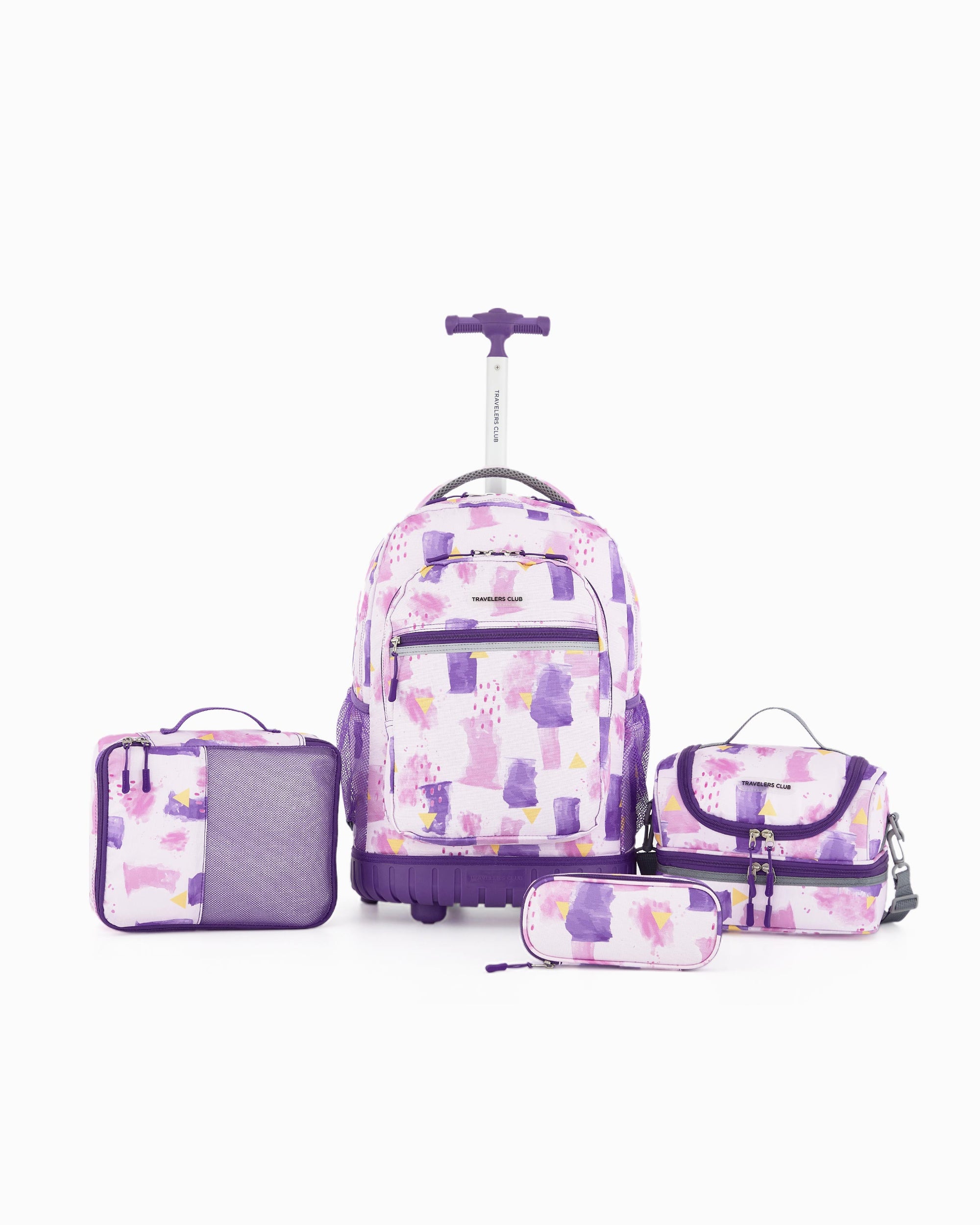 Travelers Club Rolling Backpack Accessories, Tie Dye, 4 Piece Set