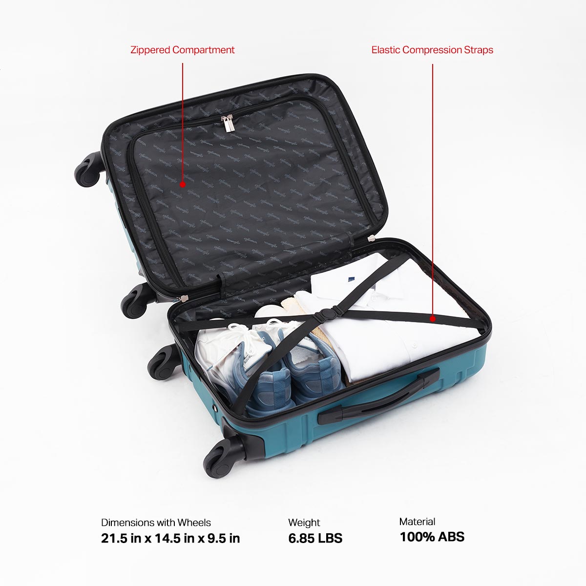 Wrangler Astral 22-inch Hardside Carry-On with 4-IN-1™ Feature