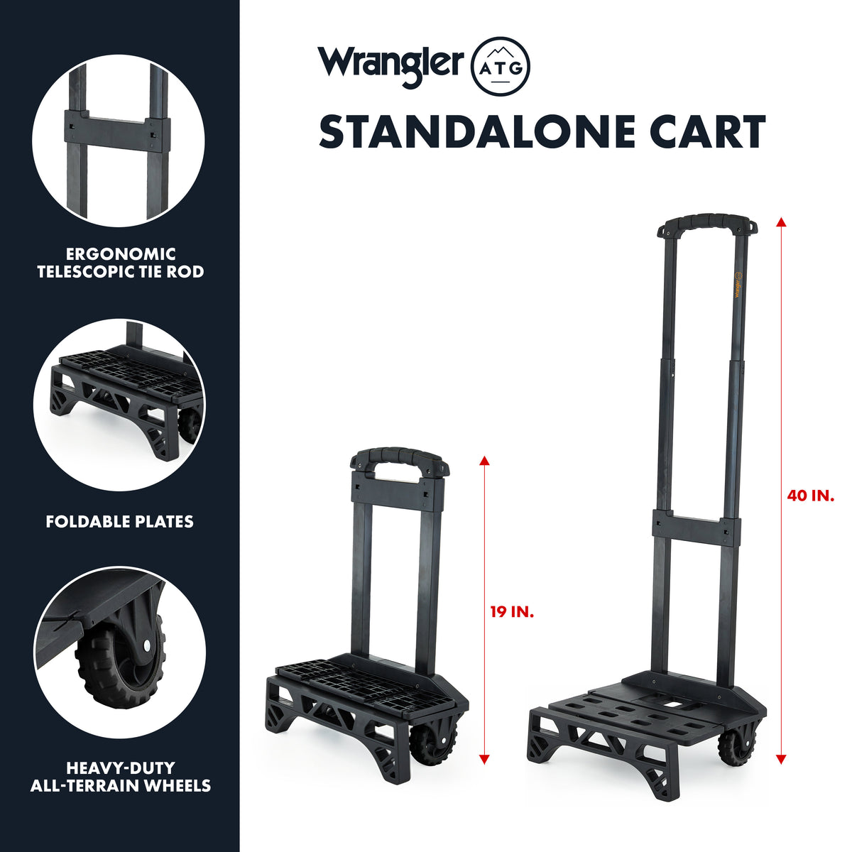 Wrangler ATG Cooper 38L Collapsible Cooler w/ Tri-Fold All-Terrain Cart