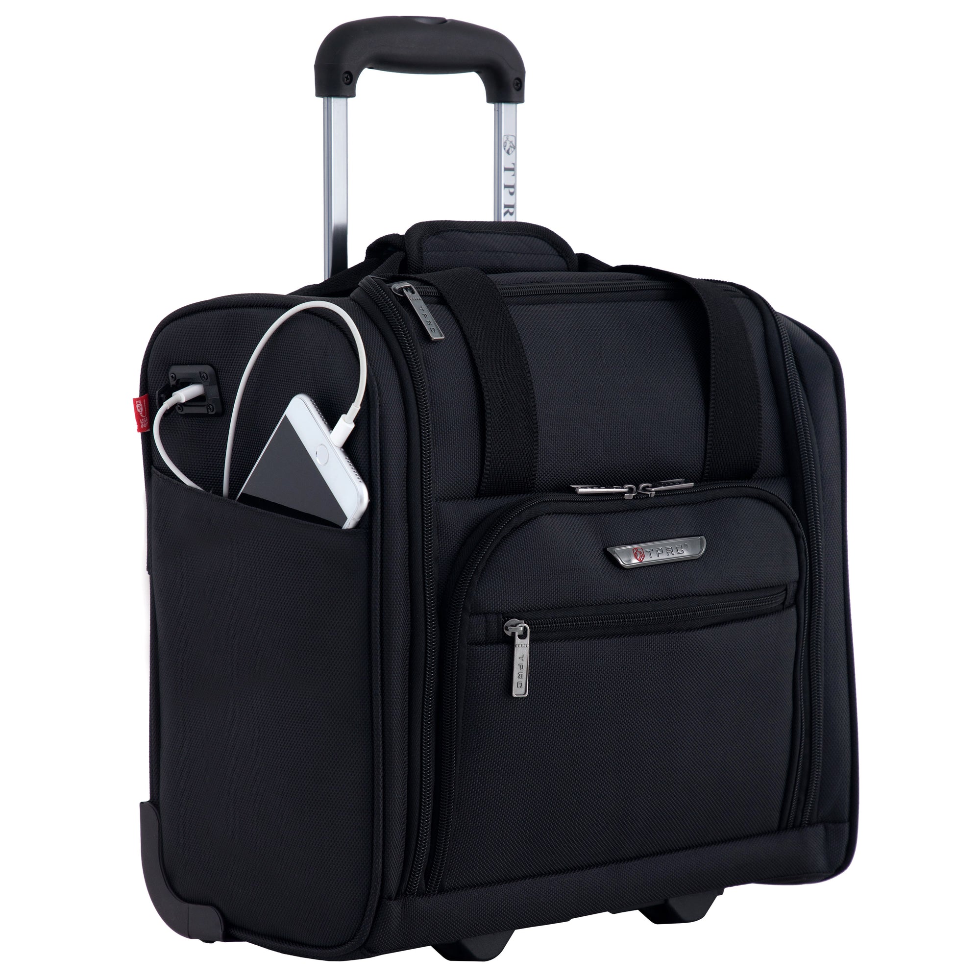TPRC 15&quot; Smart Under Seat Carry-On Luggage with USB Charging Port